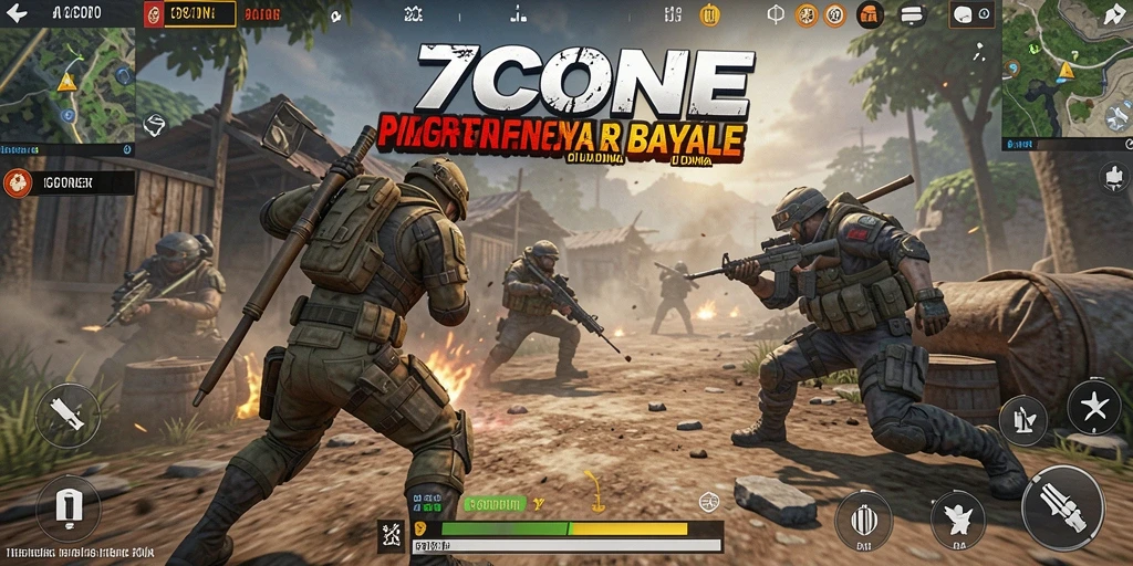 Gameplay Battle Royale yang seru dan menegangkan dalam 7CONE.