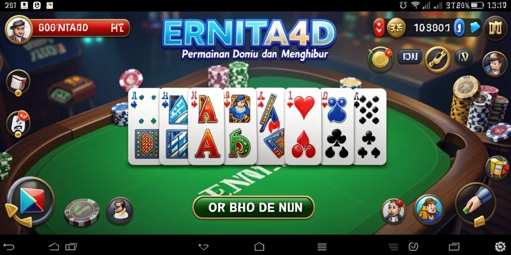 Tampilan gameplay Domino yang seru dan interaktif di ERNITA4D.