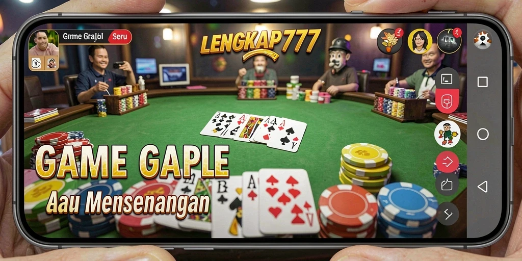 Tampilan gameplay seru dalam LENGKAP777 yang menampilkan kartu Gaple.