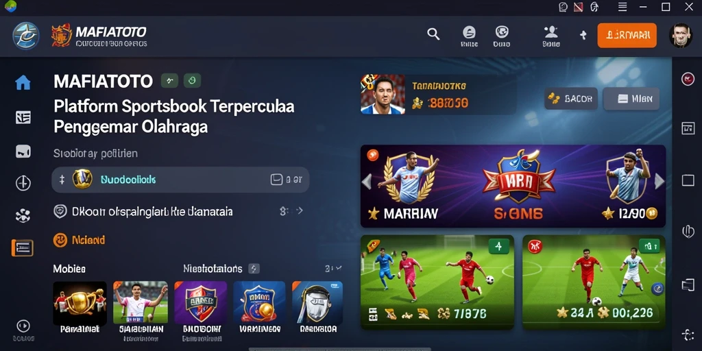 Screenshot MAFIATOTO menampilkan tampilan menarik dari antarmuka aplikasi Sportsbook.