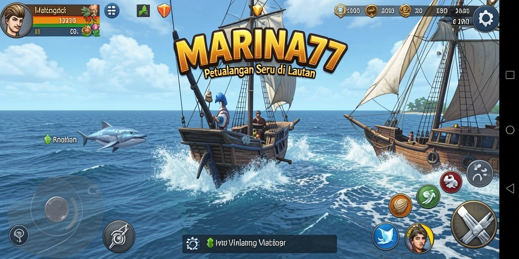 Tampilan gameplay <strong>MARINA77</strong> dengan eksplorasi bawah laut yang menakjubkan.