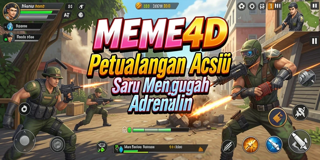 Tampilan aksi mendebarkan dalam permainan MEME4D.