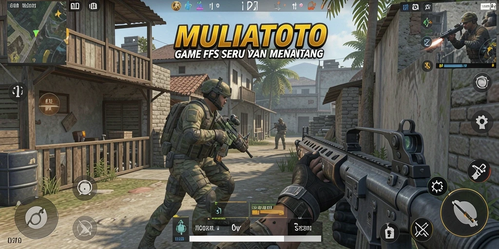 Screenshot gameplay MULIATOTO menampilkan pertempuran seru FPS.