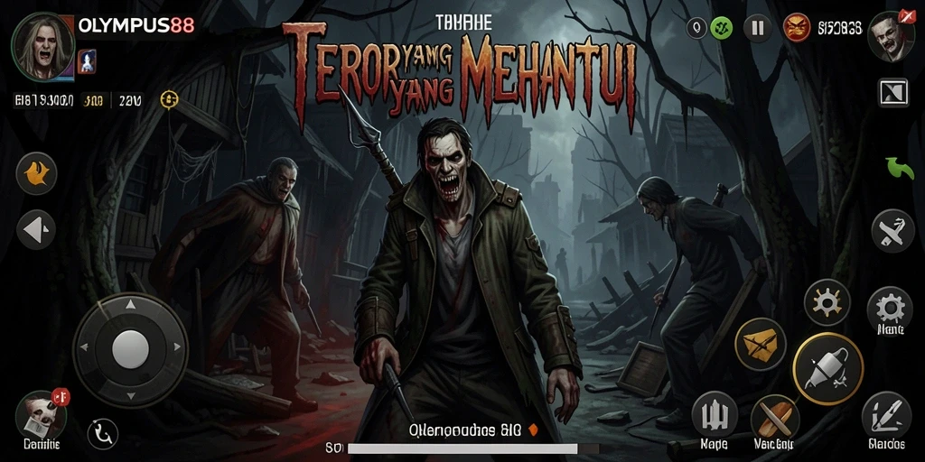 Tangkapan layar menampilkan momen seram dalam gameplay OLYMPUS88.