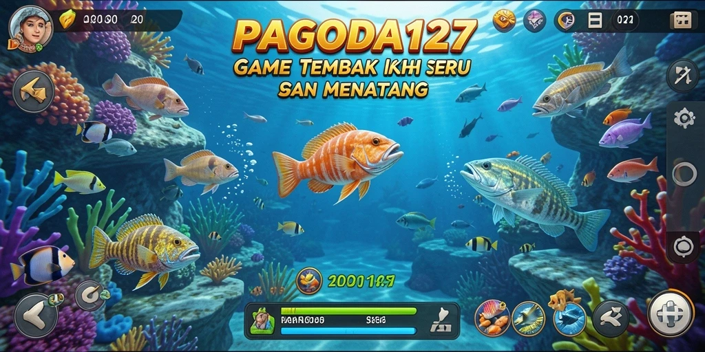 Screenshot menunjukkan gameplay seru Tembak Ikan di PAGODA127.