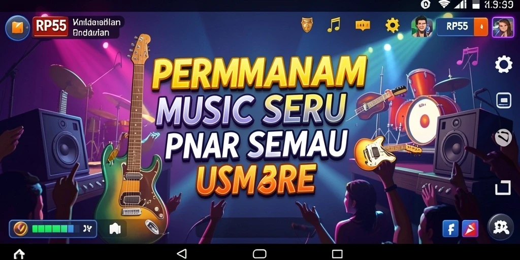 Screenshot gameplay <strong>RP55</strong> yang menampilkan keseruan bermain musik bersama teman.