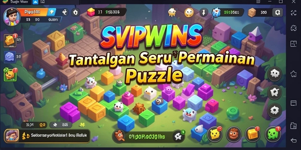 Screenshot gameplay SVIPWINS menunjukkan tantangan puzzle menarik.
