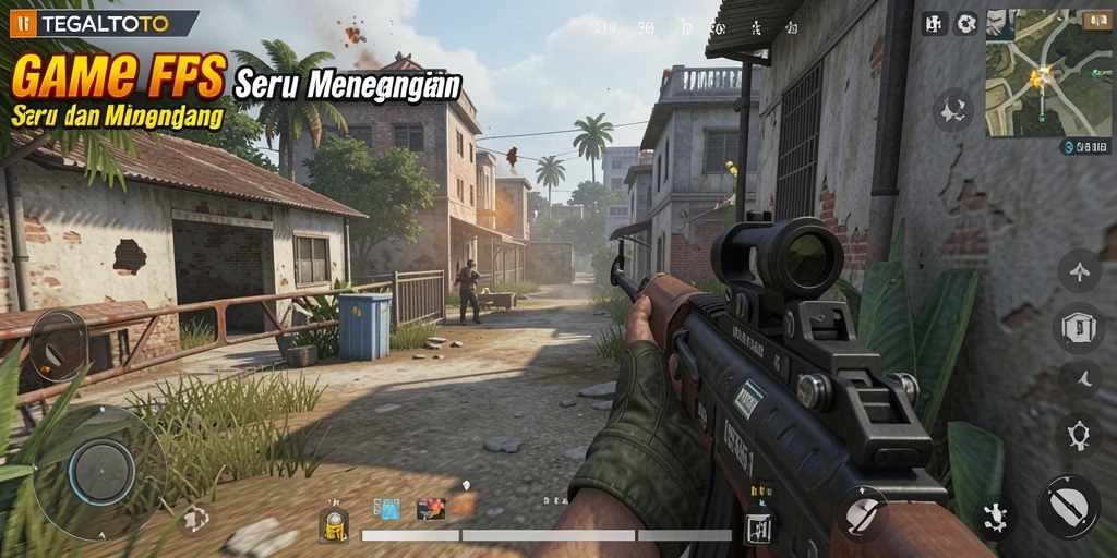 Screenshot TEGALTOTO menampilkan aksi penuh ketegangan dalam pertempuran FPS.
